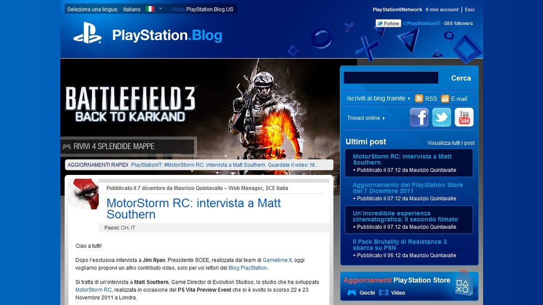 Il Blog PlayStation… si è tinto di blu!