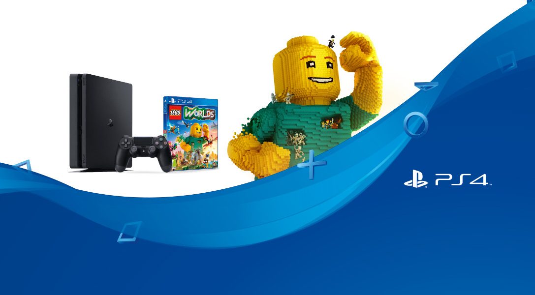 PS4 Slim 500 GB + LEGO Worlds a un prezzo eccezionale!