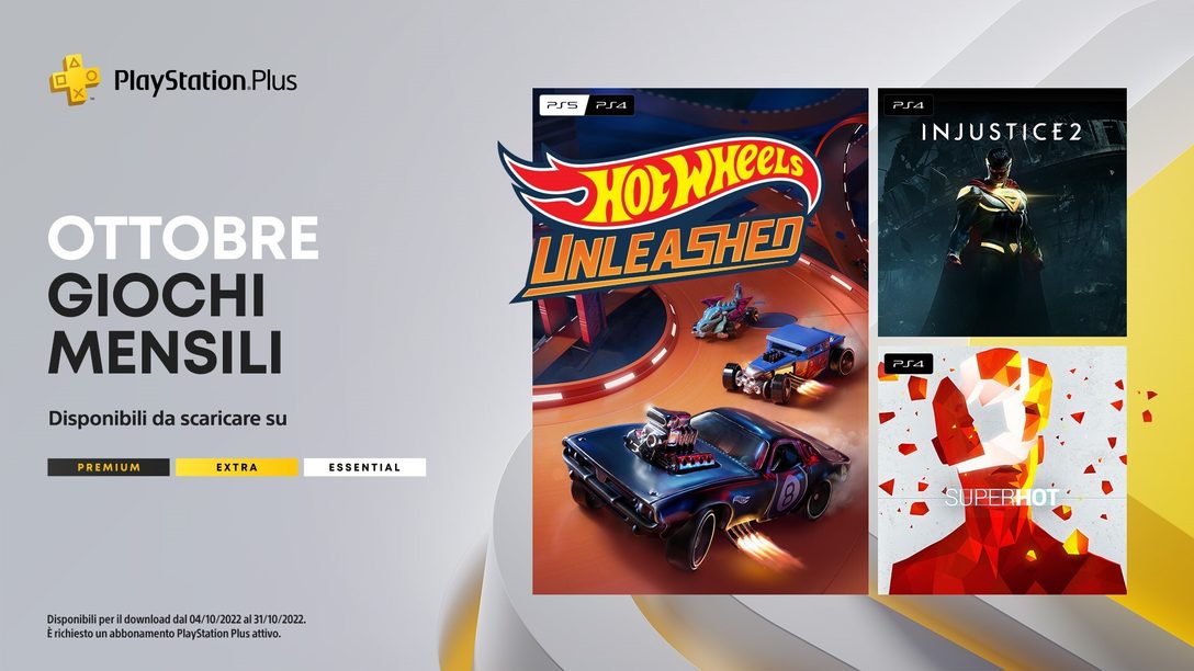 Giochi mensili PlayStation Plus di ottobre: Injustice 2, Hot Wheels  Unleashed, Superhot – Il Blog Italiano di PlayStation