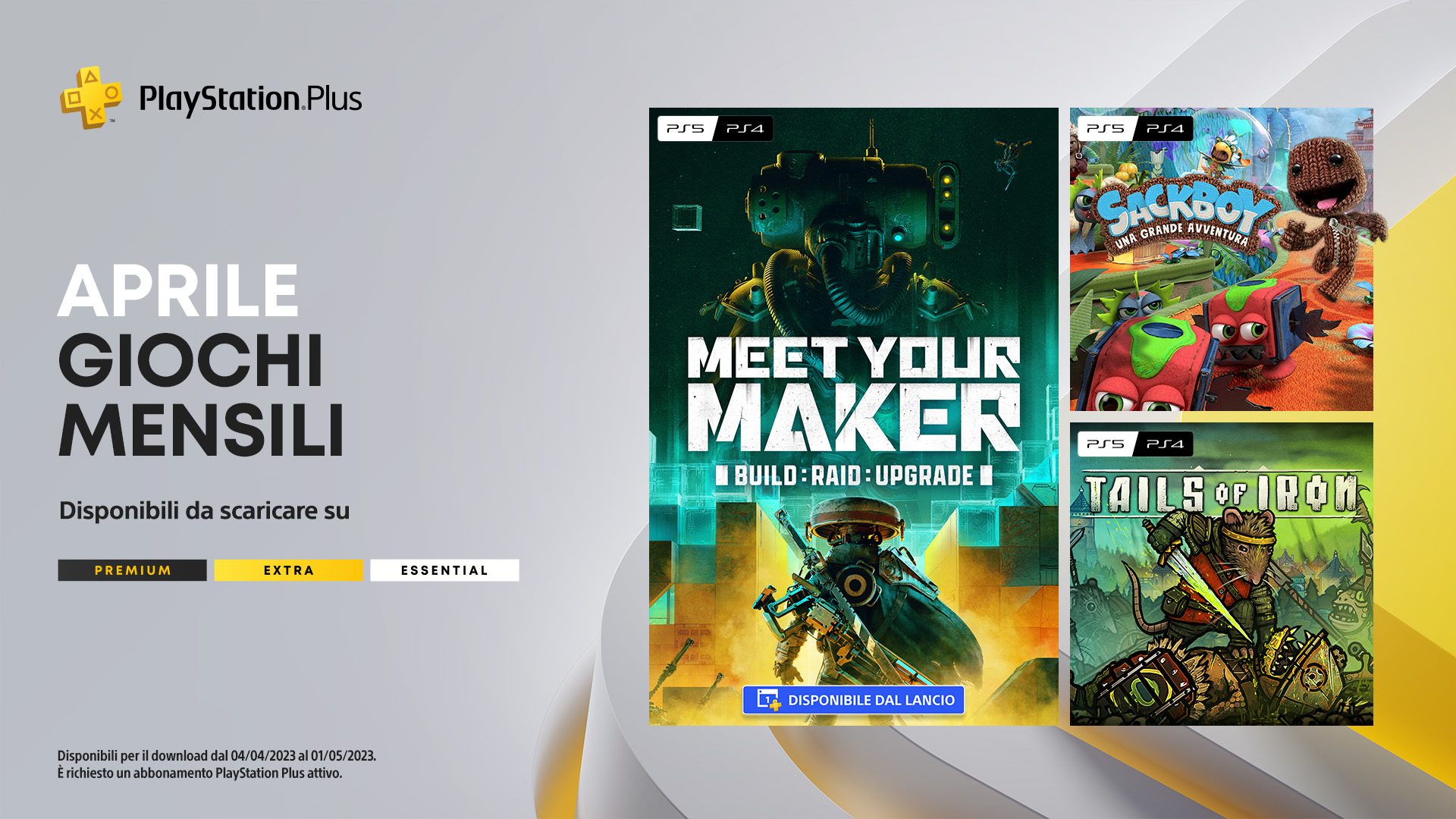I giochi mensili PlayStation Plus di aprile: Meet Your Maker, Sackboy: A  Big Adventure, Tails of Iron – Il Blog Italiano di PlayStation
