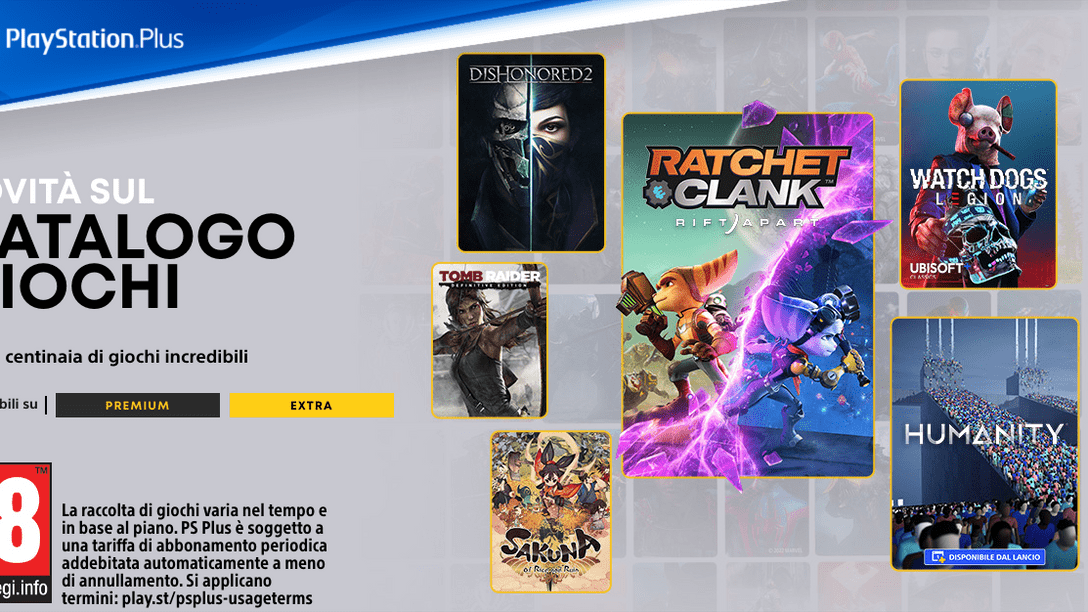 La lineup del Catalogo Giochi PlayStation Plus di maggio: Ratchet & Clank:  Rift Apart, Humanity, Watch Dogs: Legion – Il Blog Italiano di PlayStation