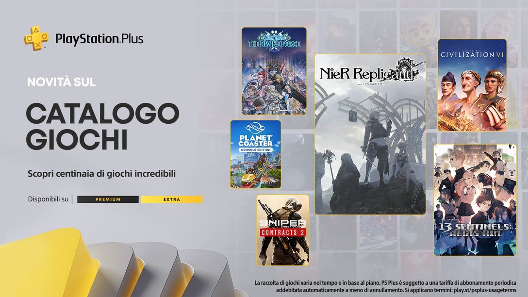 Il Catalogo Giochi PlayStation Plus di settembre: NieR Replicant ver.1.22474487139…, 13 Sentinels: Aegis Rim, Sid Meier’s Civilization VI