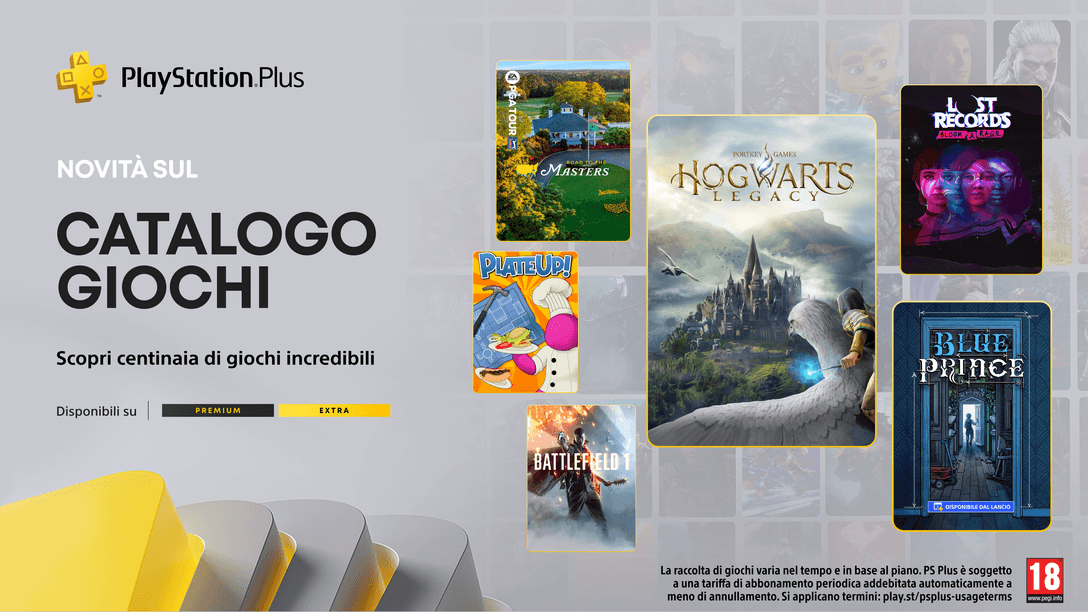 Catalogo dei giochi PlayStation Plus di aprile: Hogwarts Legacy, Blue Prince, Lost Records: Bloom & Rage Tape 2 e non solo
