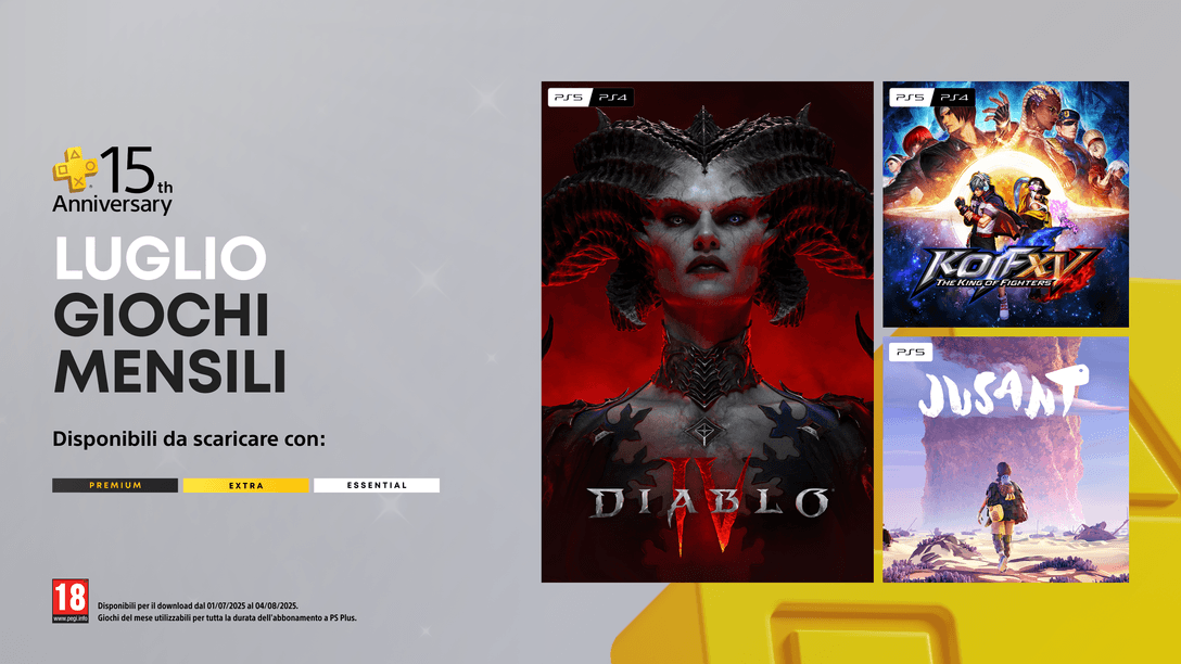 Giochi mensili PlayStation Plus di luglio e un grande ringraziamento ai giocatori per questi 15 anni meravigliosi