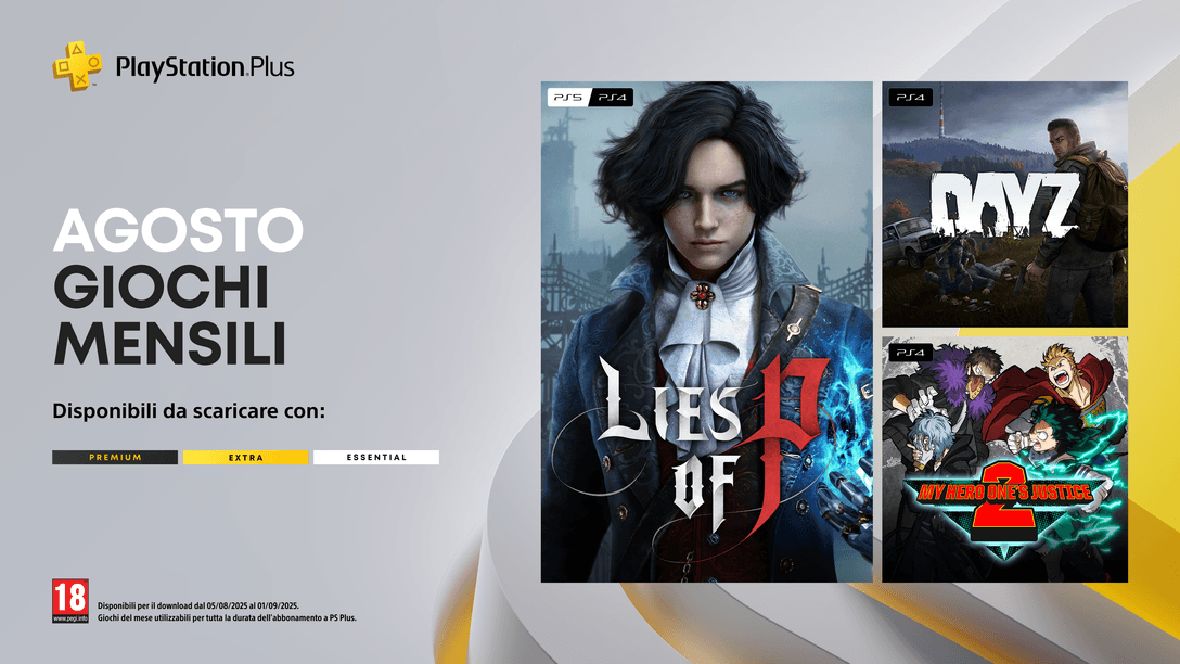 Giochi mensili PlayStation Plus di agosto: Lies of P, DayZ, My Hero One’s Justice 2