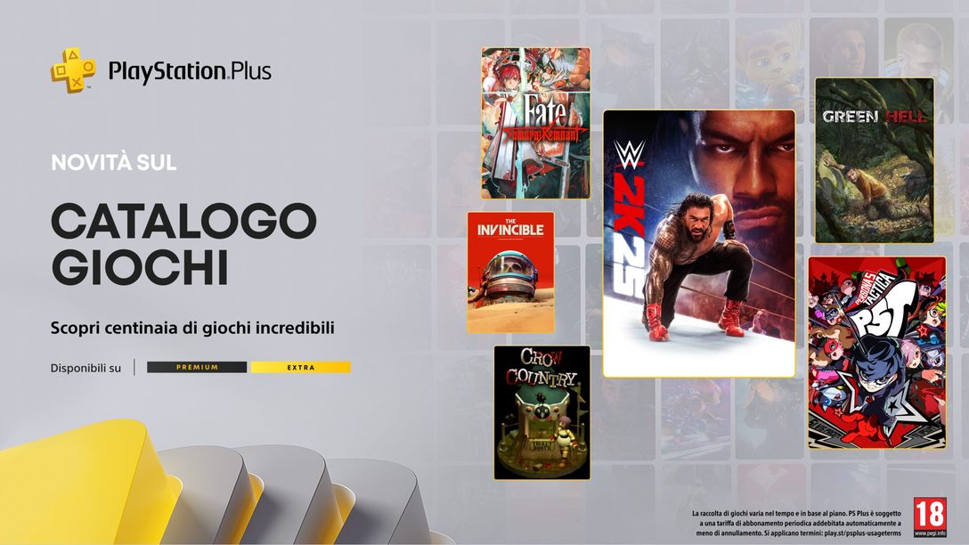 Catalogo dei giochi PlayStation Plus di settembre: WWE 2K25, Persona 5 Tactica, Green Hell, Fate/Samurai Remnant e non solo 