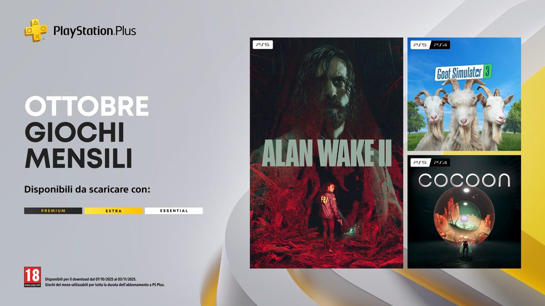 Giochi mensili PlayStation Plus di ottobre: Alan Wake 2, Goat Simulator 3, Cocoon 
