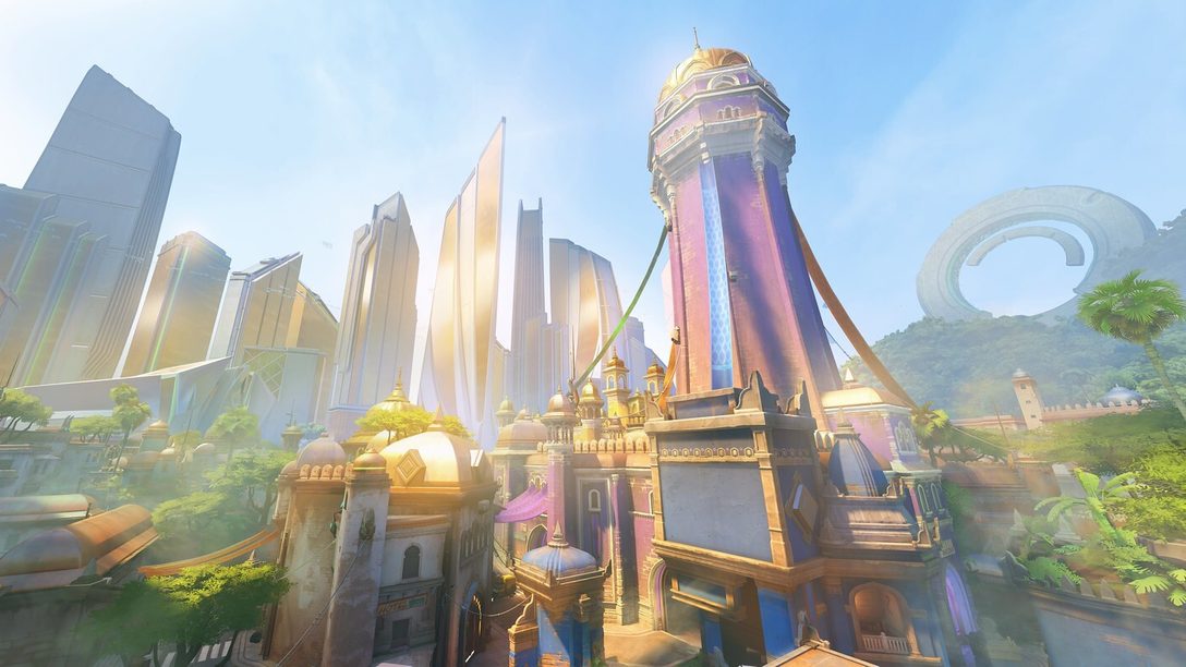 Scontri frenetici ti attendono a Suravasa, una delle nuove mappe PvP Punto Critico di Overwatch 2: Invasione.