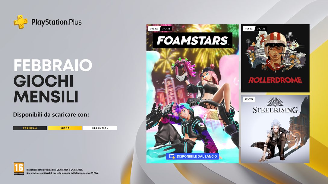 Giochi mensili PlayStation Plus di febbraio: Foamstars, Rollerdrome, Steelrising 