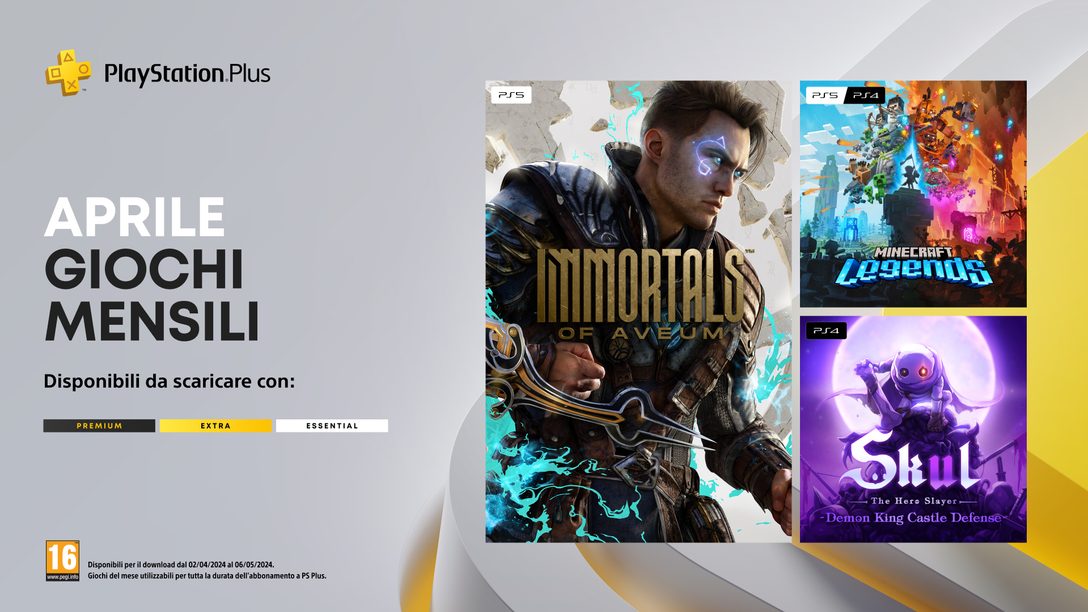 Giochi mensili PlayStation Plus di aprile: Immortals of Aveum, Minecraft Legends e Skul: The Hero Slayer